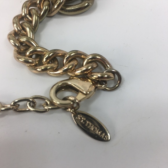 St Thomas gold tone link chain statement necklace - Picture 2 of 3